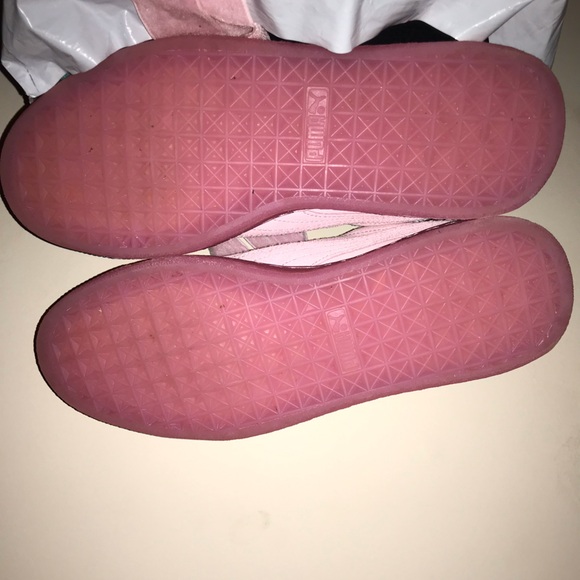 Puma Pink Suede Basket Heart W/ Velvet Wide Lace - Picture 5 of 6